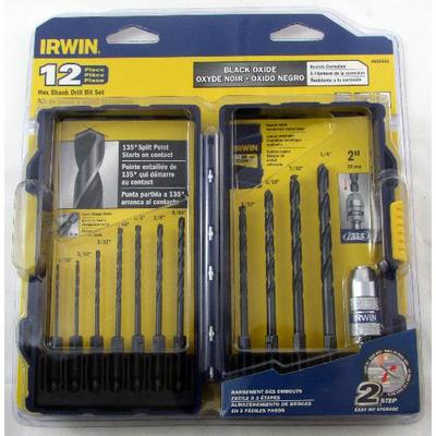 Black Oxide Hex Shank Drill Bit Set, 12 Piece - IRWIN tools - 4935643
