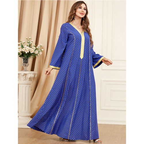 Muslim Floral Kaftan Islamic Women Maxi Dress Ramadan Dubai Caftan Moroccan Gown - Picture 198 of 216