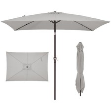 6.5x10 ft Rectangular Patio Umbrellas Rectangle Outdoor Umbrella with Push Bu...