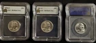 3x 90% Silver Quarters BU ICG 1954 1961 1964
