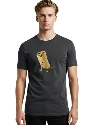 Burrito-Running Mens Graphic Tee, 100% Cotton, Casual Summer Wear