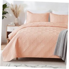 Extra Soft Oversized King Quilt Bedding California King 104"x112" Blush Pink