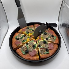 Vintage 1988 Pizza Hut Realistic Play Food Supreme Pizza/Dish/ Utensils