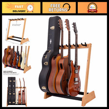 Multi-Purpose Wooden Guitar Stand Rack - 5 Stands for Guitars, Cellos Cases
