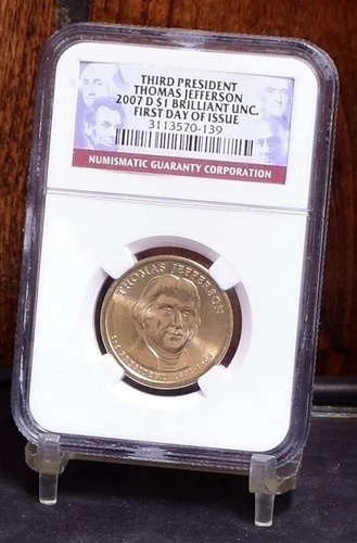 2007-D Presidential Dollar Thomas Jefferson NGC BU 1st Day of Issue (#61182-L)
