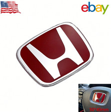 Steering Wheel Badge Jdm Emblem Red 20082025 For Honda Civic Coupe Si 2dr 4dr