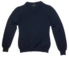 Cavalleria Toscana MAD075 Black Extra Fine Merino Wool V Neck Sweater Women’s M 