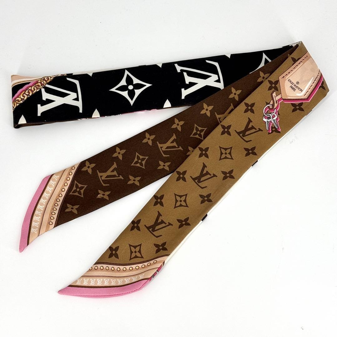 LOUIS VUITTON M76676 Bandeau BB Ultimate Silk Monogram Scarf 120x5cm Authentic Luxury Accessory