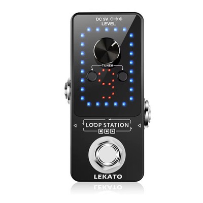 LEKATO Gitarren Looper Pedal mit Tuner   9 Loops, 40 Min Aufnahmezeit