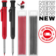 2 Pack Carpenter Construction Pencils Mechanical Pencils with 12 Refills USA NEW