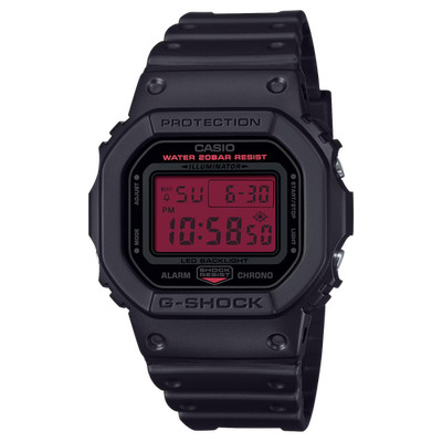 G-Shock DW5600BBR-1 Black and Bold Red Square Digital Resin | eBay