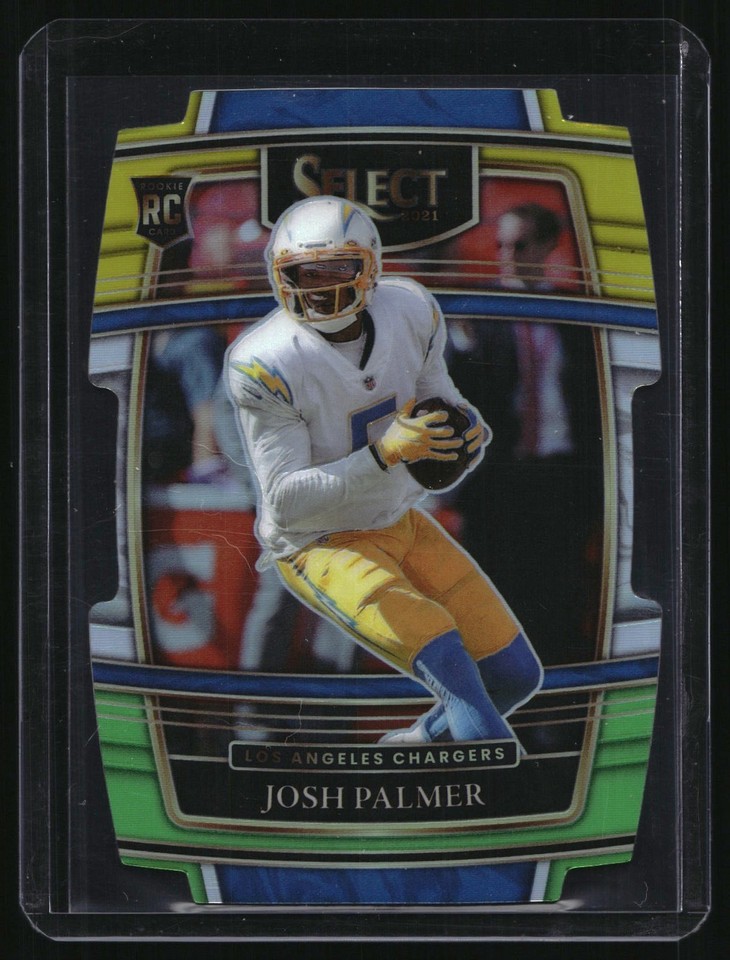 2021 Select Josh Palmer #66 Green and Yellow Prizm Die Cut Los Angeles Charge Josh Palmer #66 Green and Yellow Prizm Die Cut RC Los Angeles Charge