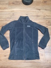 Columbia Fleece Jacket Black Youth Boys Large 14/16 Mock Neck Full Zip