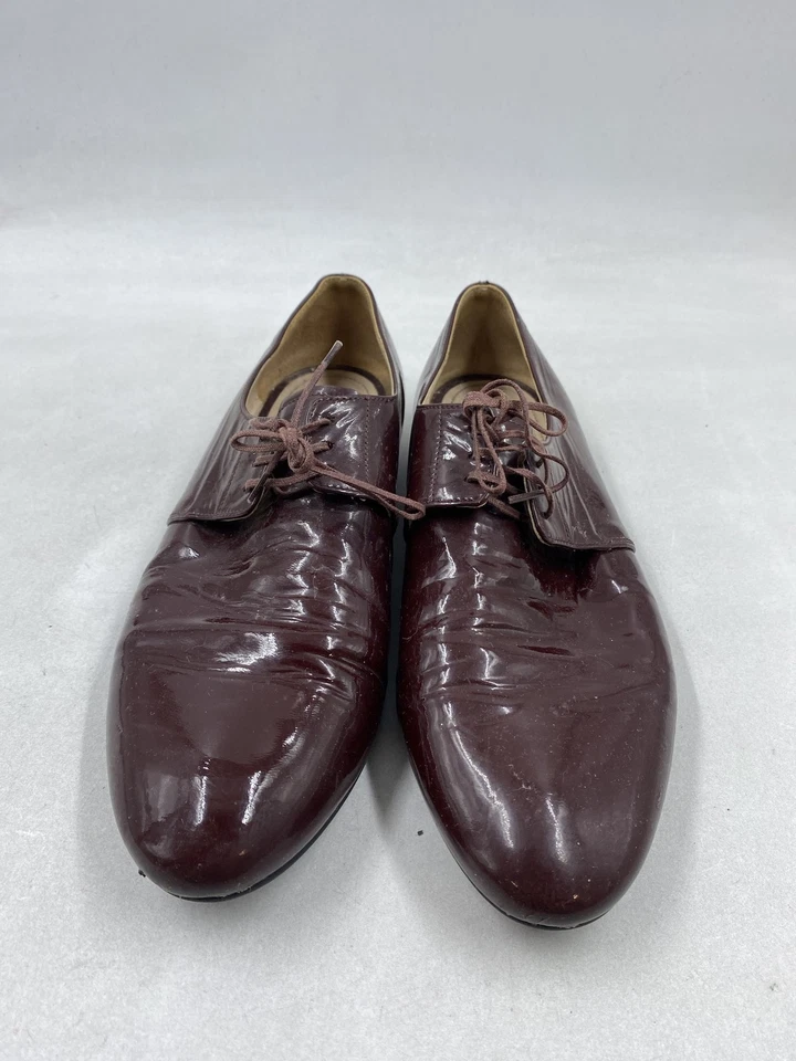 Zapato Oxford de vestir de cuero borgoña Prada W 8 Foto 2 de 4