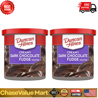 (2 pack) Duncan Hines Creamy Dark Chocolate Fudge Flavored Frosting, 16 oz.