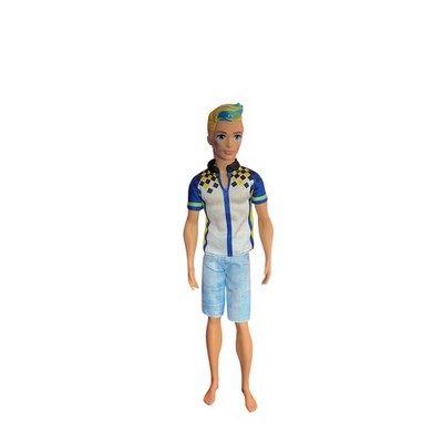 2016 Barbie Video Game Hero Ken Doll Cartoon Eyes Blue Hair Incomplete!