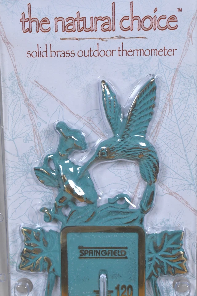 Springfield Termómetro Exterior Latón Sólido Montaje en Pared/Poste Colibrí Foto 4 de 4