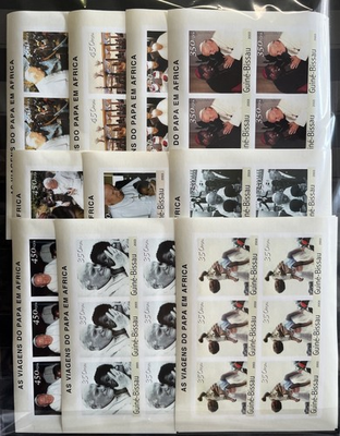 #ad #ad 11x Pope John Paul II stamps Francobolli Imperf. MNH** Rate $46.03