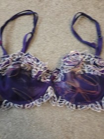 Brand New Lise Charmel Underwired Size Uk 38B Amethyst & Ivory Bra  New 