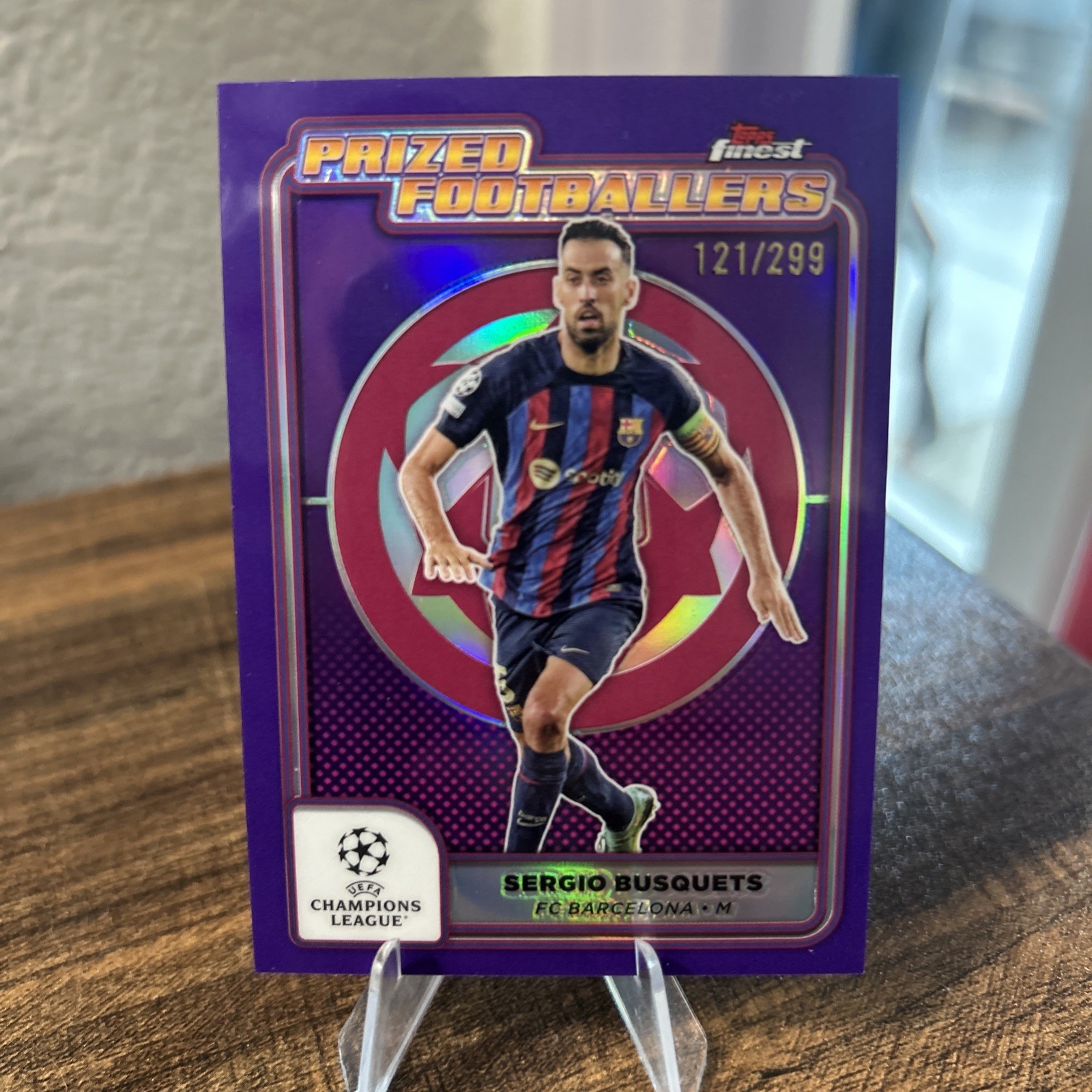 Sergio Busquets 2024-25 Topps Finest UCCG Prized Footballers Purple /299 #PF-15