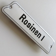 ROSINEN I = Antikes Emailschild um 1920 Drogerie Apotheke Kr&auml;merladen TOPZUSTAND