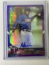 2018 Bowman Chrome Baseball Akil Baddoo Purple Auto /250