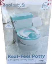 Jool Baby Real Feel 2-in-1 Potty Realistic Flushing Sounds Wipes Storage Liners