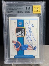 2016-17 Panini National Treasures Dirk Nowitzki Tag Auto /5 Game Worn Patch