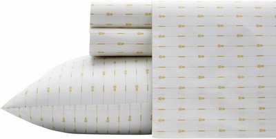 Tommy Bahama 223614 Pineapple Pinstripe Sheet Set, Green, Queen 100% Cotton Perc