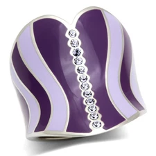 Women's Corset Bow Ring, Blue Top Grade Crystal, Stainless Steel, Statement