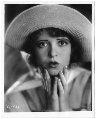 Clara Bow Portrait orig. Pressefoto - Abzug ca 1980 # 331 Stummfilm Hut