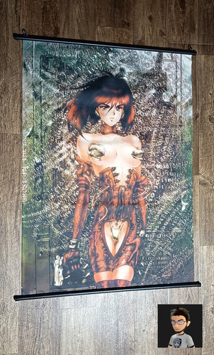Masamune Shirow Cybergirls Vintage Wall Scroll - 90s GenCon Promo –Rare Unmarked