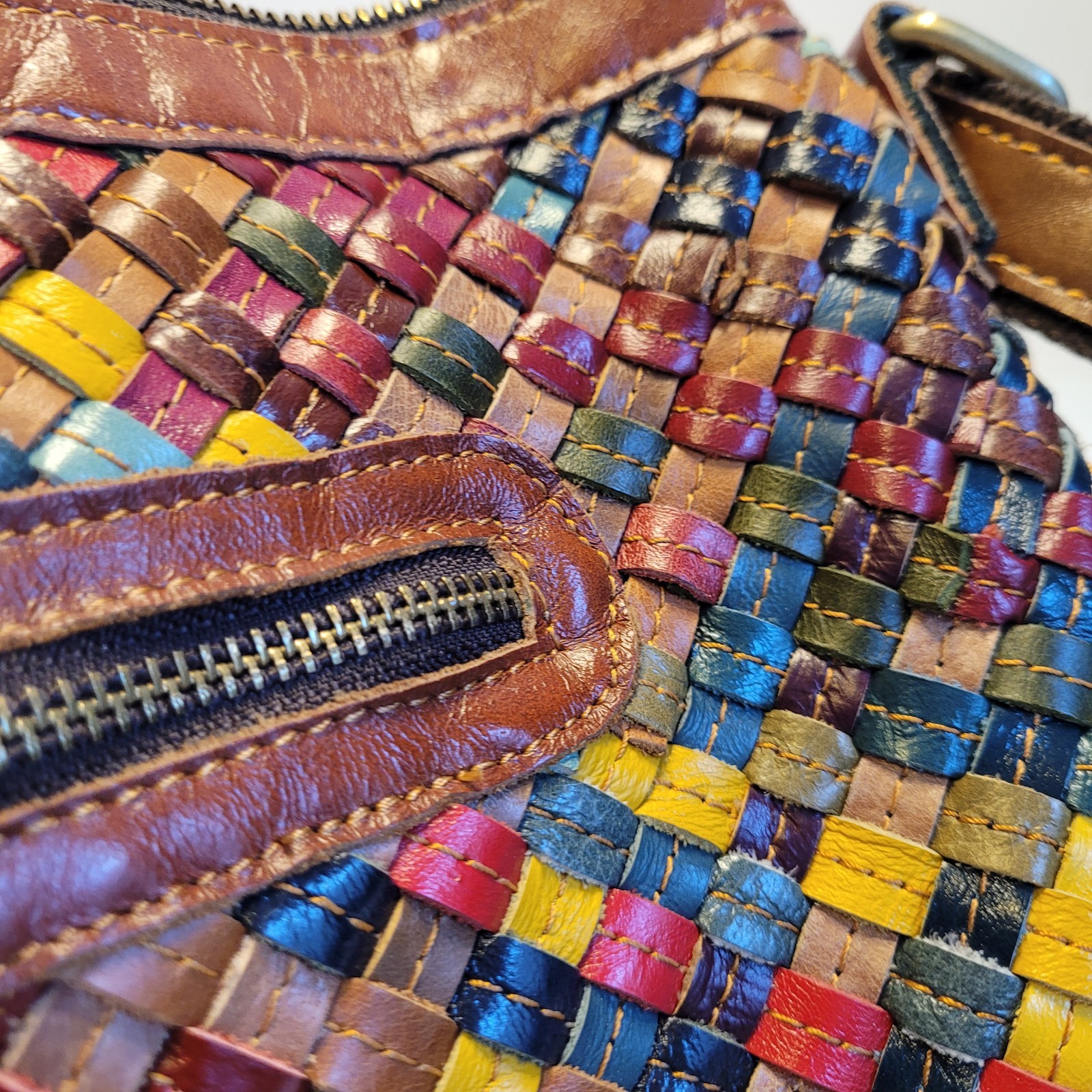 Ameri Leather Woven Shoulder Bag Stella Multicolo… - image 19