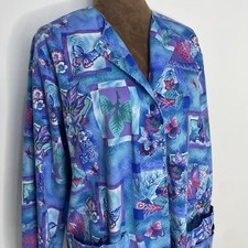 Landau Essentials Warm Up Scrub Jacket Womens Size Small Classic Fit Pocket 7525
