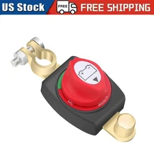 Battery Disconnect & Top Post Kill Switch 12V-48V Heavy Duty Shut Off For Car RV