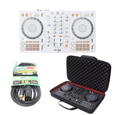 Pioneer DJ DDJ-FLX4W 2-Channel DJ Controller Rekordbox  Serato DJ Lite W Case
