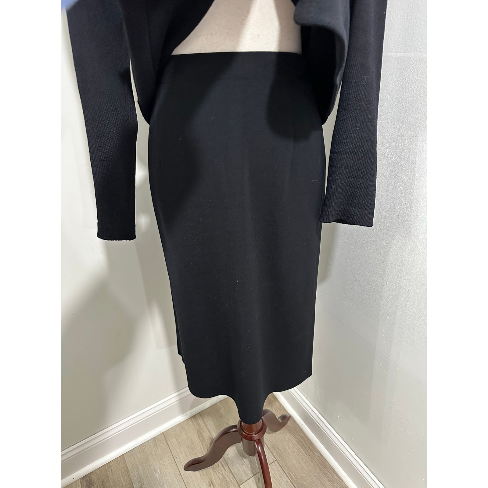 St. John Basic Black Blazer Suit Jacket Silver Bu… - image 5