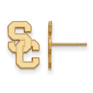 Authentic Gold Plated 925 Silver University of Southern California S-C Small Post Earrings