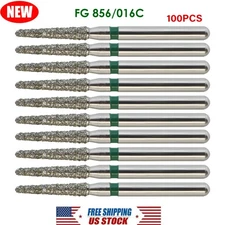 100PCS Dental Diamond Bur FG 856/016C Round End Taper Coarse High Speed New