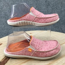 Spenco Shoes Womens 7 Siesta Mule Slip On Pink Leopard Print Canvas Comfort