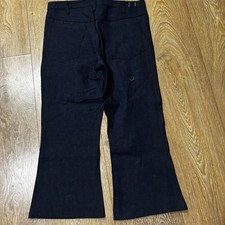 True Vintage 1970s Women  s Flared Raw Denim Pants Talon Zip 32x24