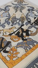 New Unopened 100 Silk Bandana Has A girl riding a dog, birds, bear, cat, horses