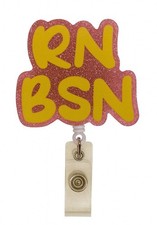 Peach RN BSN Badge Reel for Nurses