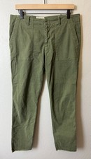 NILI LOTAN Jenna Stretch Ankle Raw Hem Twill Utility Pockets Pant 8 Green 390