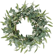 20in Eucalyptus Wreath for Front Door Spring Wreath for Farmhouse Front Porch...