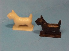 Vintage Small Miniature Black  White Scottie Dog Figurines Scottish Terrier Pet
