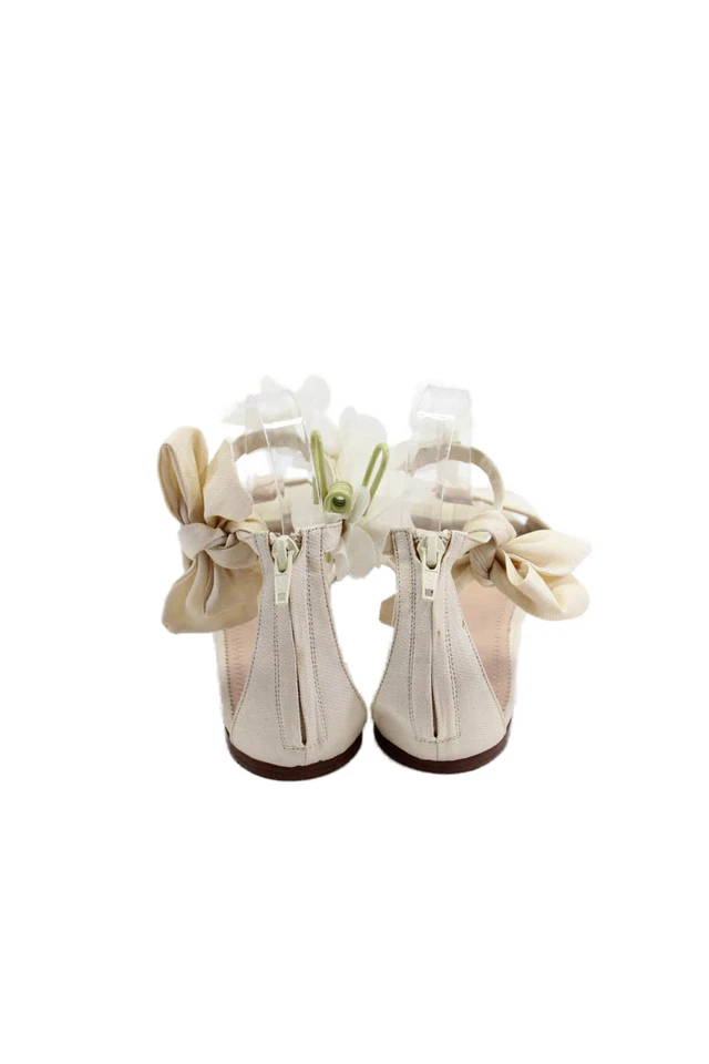 Chloe 女式花卉贴花拉链踝带凉鞋白色 41 11 码 — 第 3/4 张图片