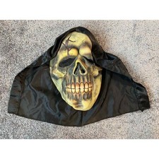 Vintage Skeleton Mask Latex Rubber Halloween Skull Scary Spooky Costume Adult