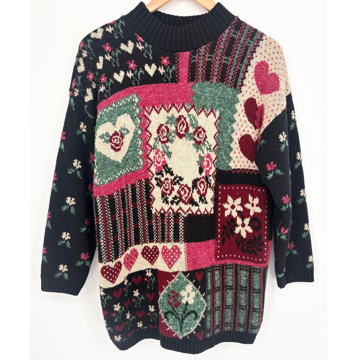 Dana Scott Fall Collection Patchwork Vintage Knit… - image 1