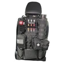 Upgrade 1000D Molle Seat Back Organizer with Pouches, Tactical Molle SET-BLACK